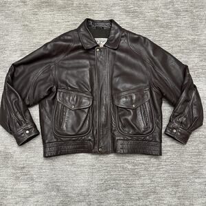 Cooper Collections Jacket Mens XL Brown Leather New Zealand Outback Bomber